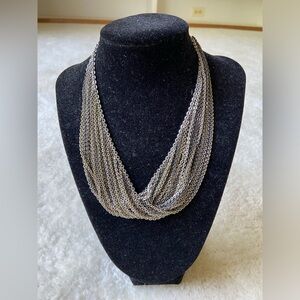 Tri-Tone Metallic Chain Necklace